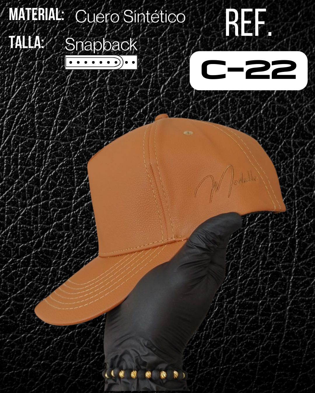 Gorra En Cuero Medallo (marrón)