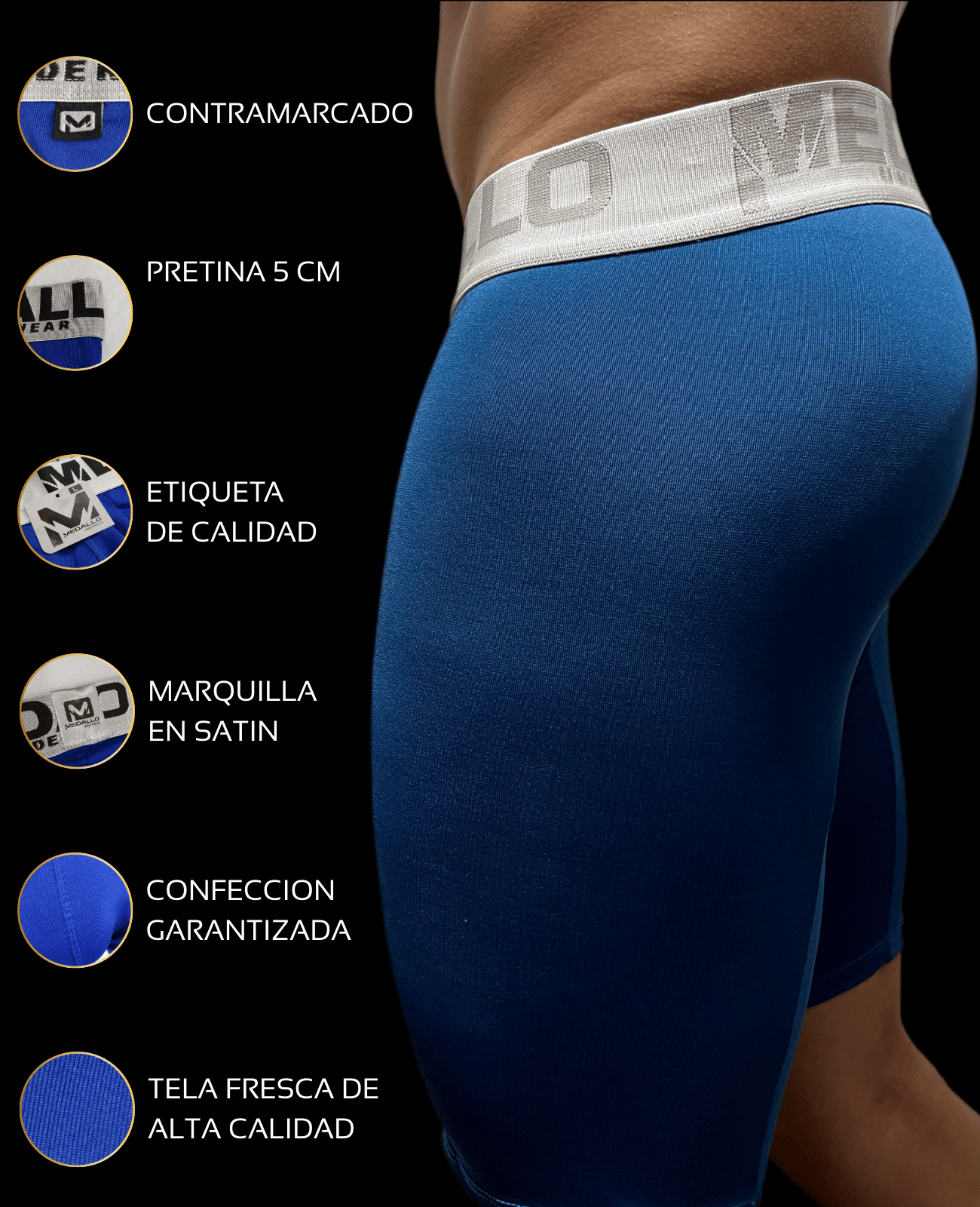 PACK DE BOXER MEDALLO EXTRA LARGO LICRA X13