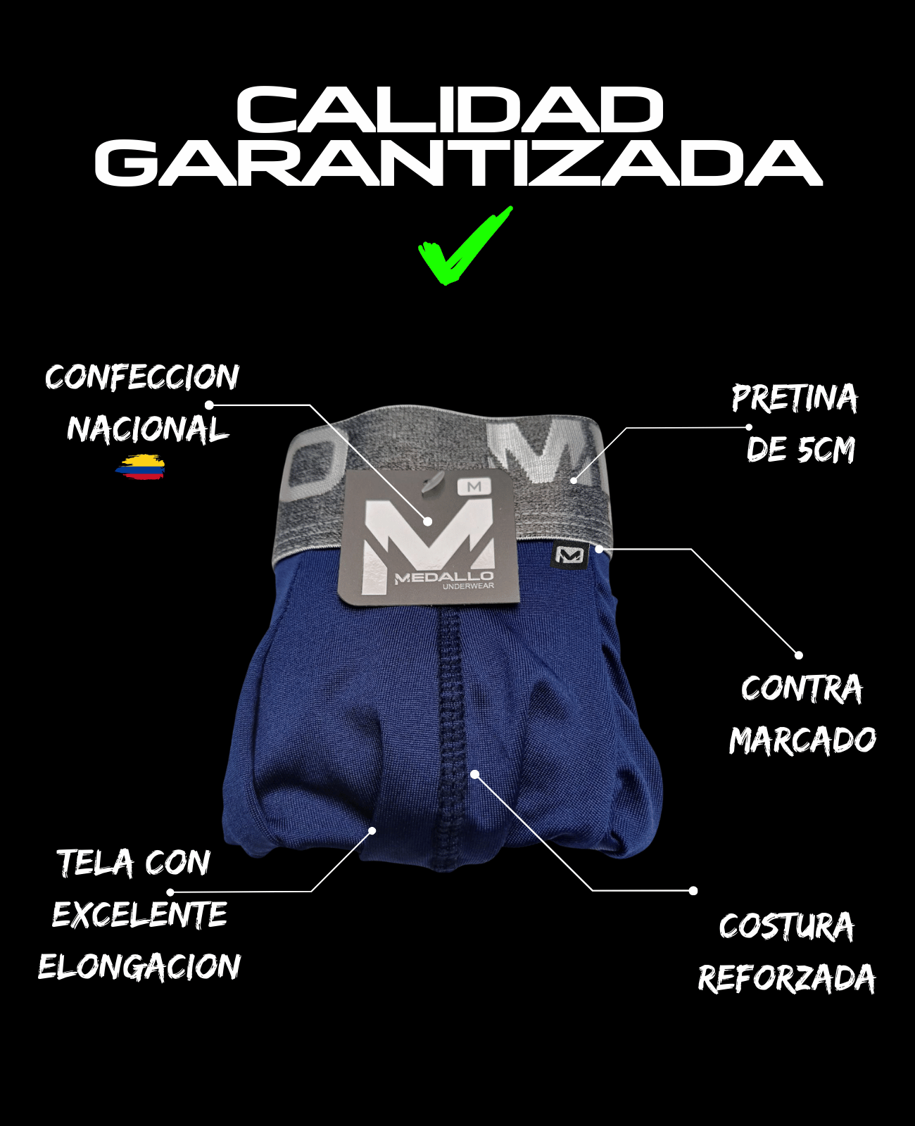 PACK DE BOXER MEDALLO EXTRA LARGO LICRA X13