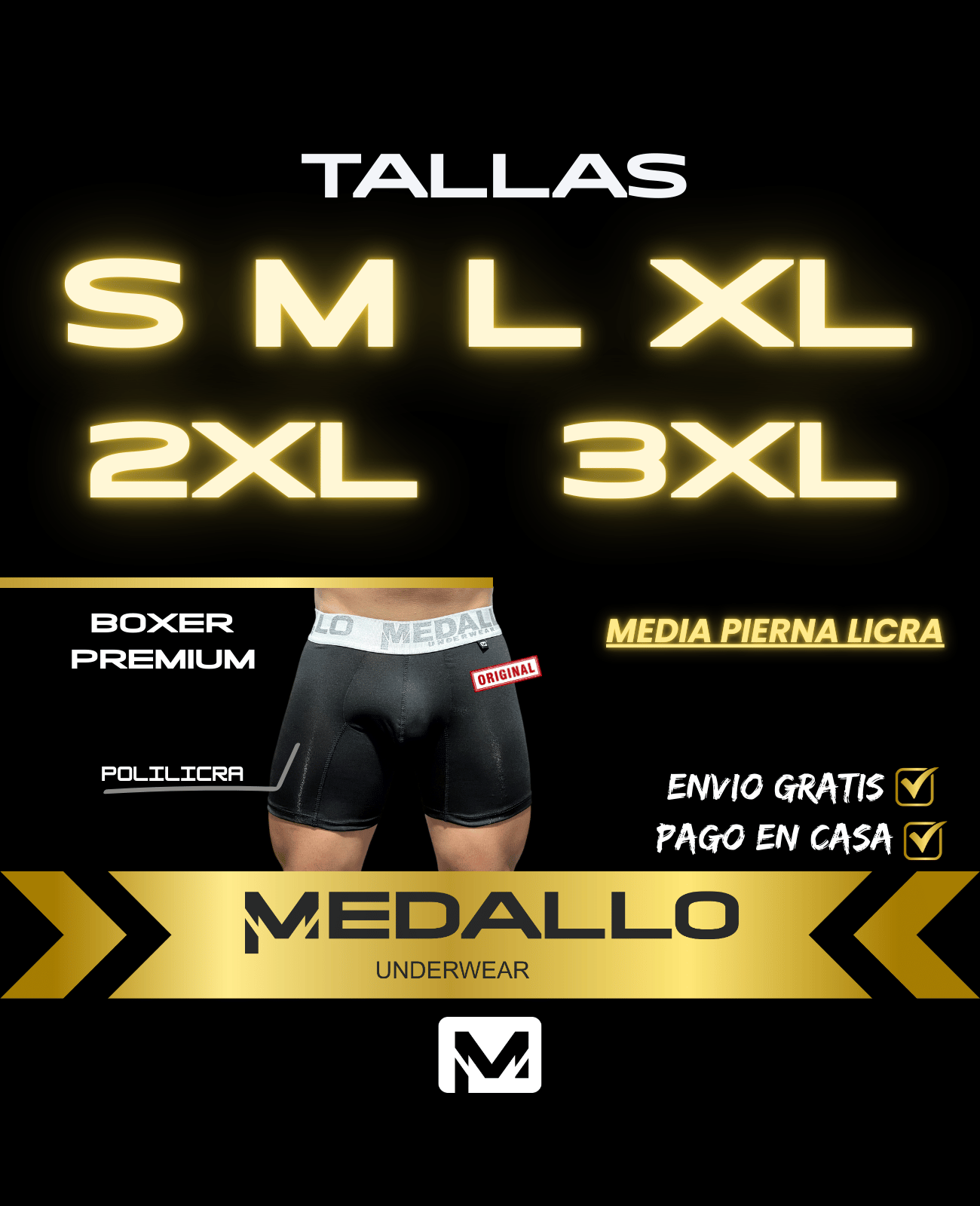PACK DE BOXER MEDALLO LICRA X7