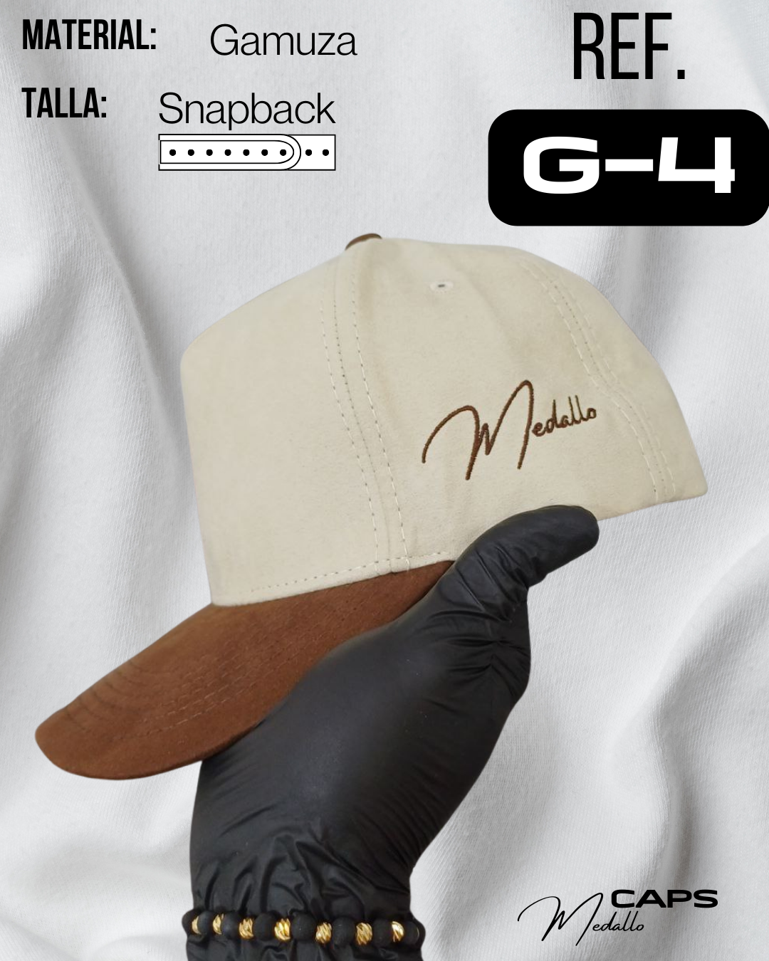 Gorra En Gamuza Medallo (Beige/cafe)