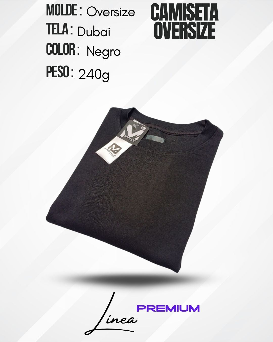 Camiseta Oversize Dubai - Negra