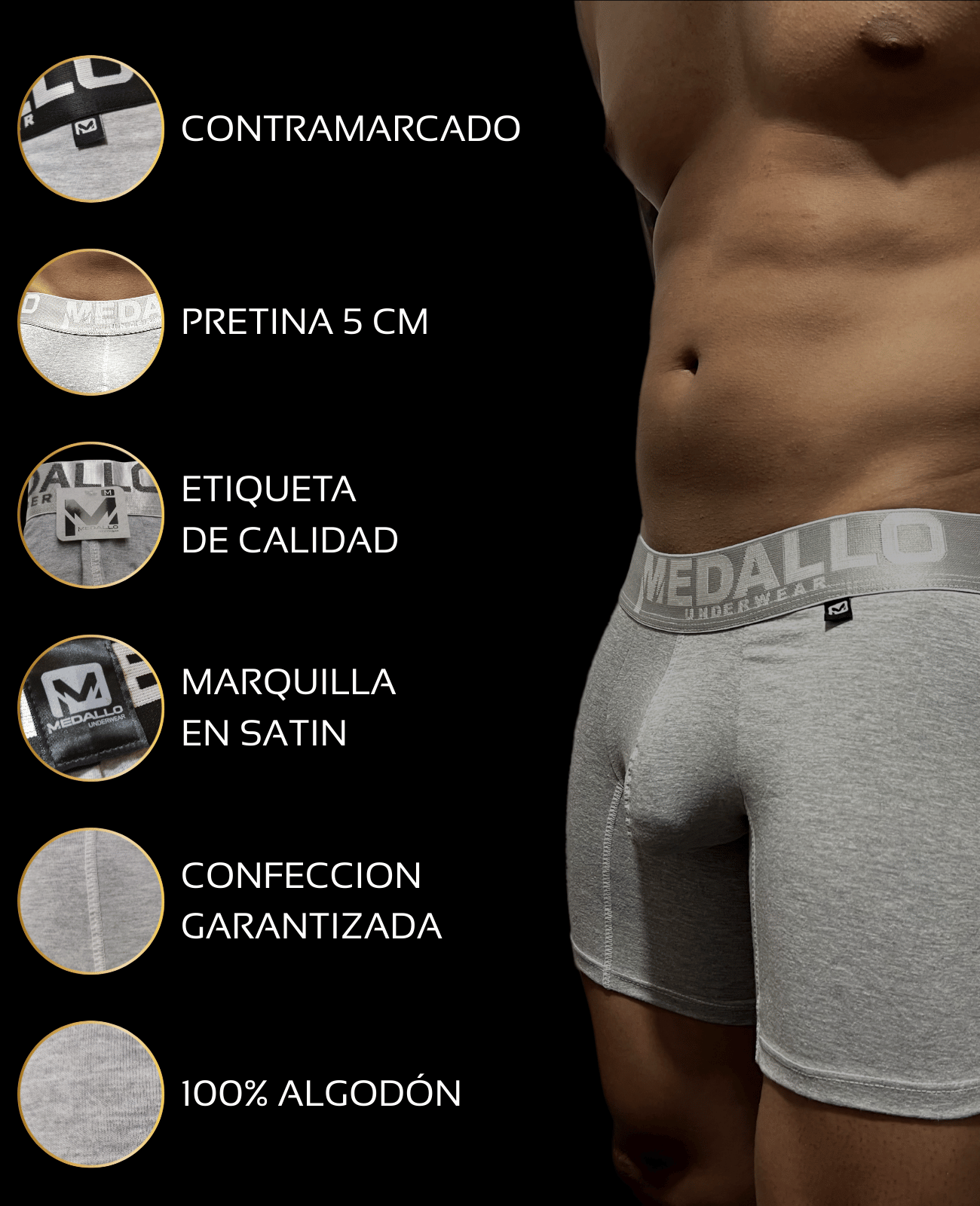 PACK DE BOXER MEDALLO ALGODÓN X7