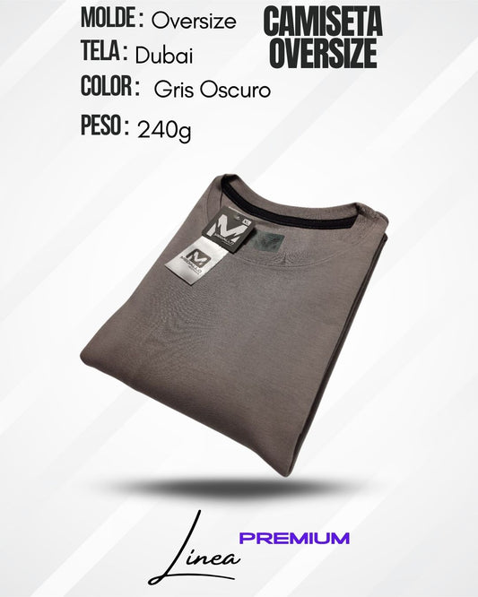 Camiseta Oversize Dubai - Gris Oscuro