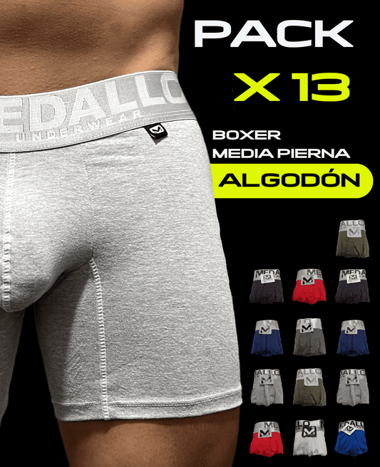 PACK DE BOXER MEDALLO ALGODÓN X13