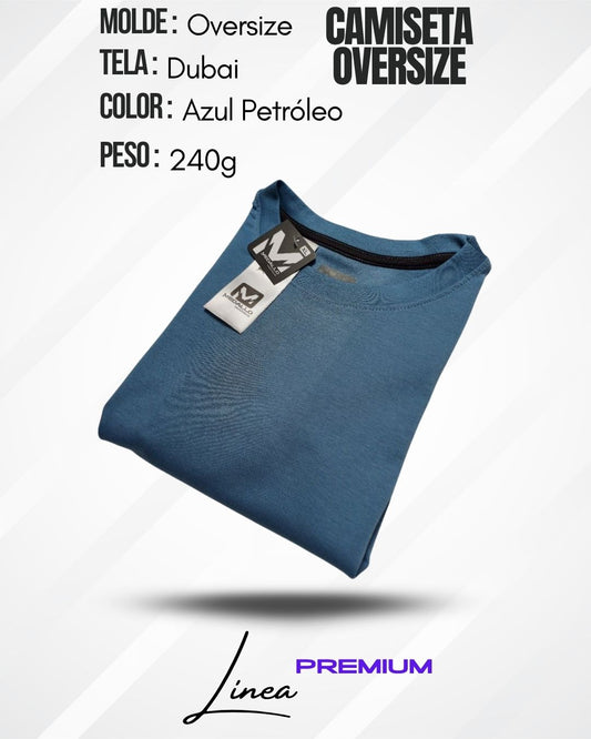 Camiseta Oversize Dubai - Azul Petróleo