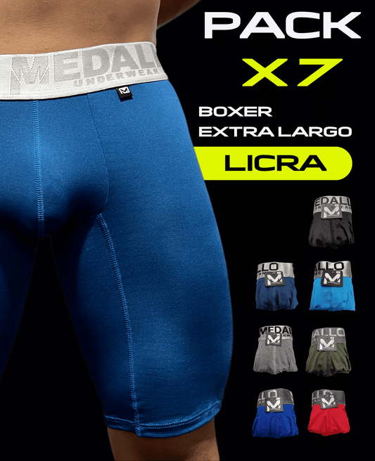 PACK DE BOXER MEDALLO EXTRA LARGO LICRA X7
