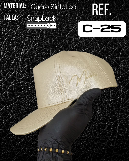 Gorra En Cuero Medallo (dorada)