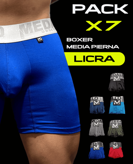 PACK DE BOXER MEDALLO LICRA X7