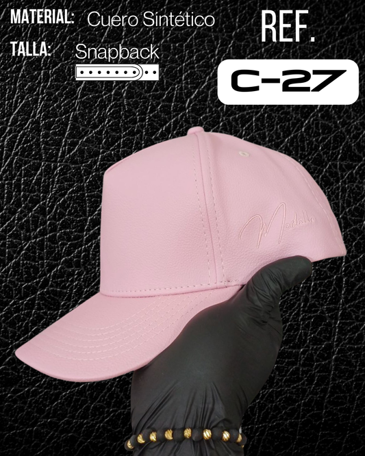 Gorra En Cuero Medallo (rosa)