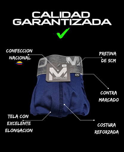 PACK DE BOXER MEDALLO EXTRA LARGO LICRA X13