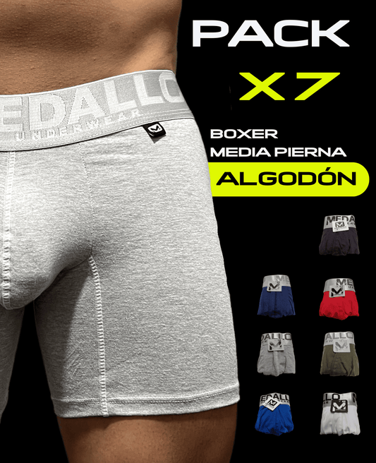 PACK DE BOXER MEDALLO ALGODÓN X7